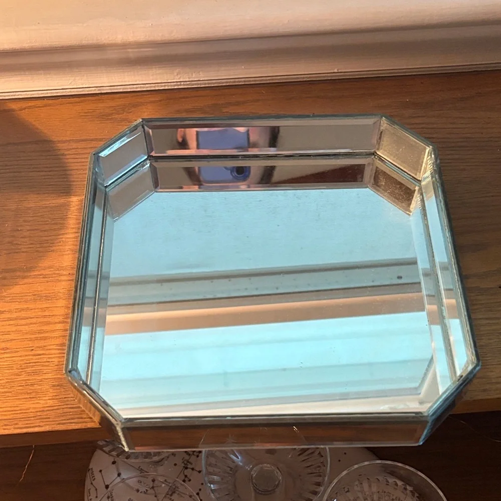 Mirrored Glass Vanity Tray